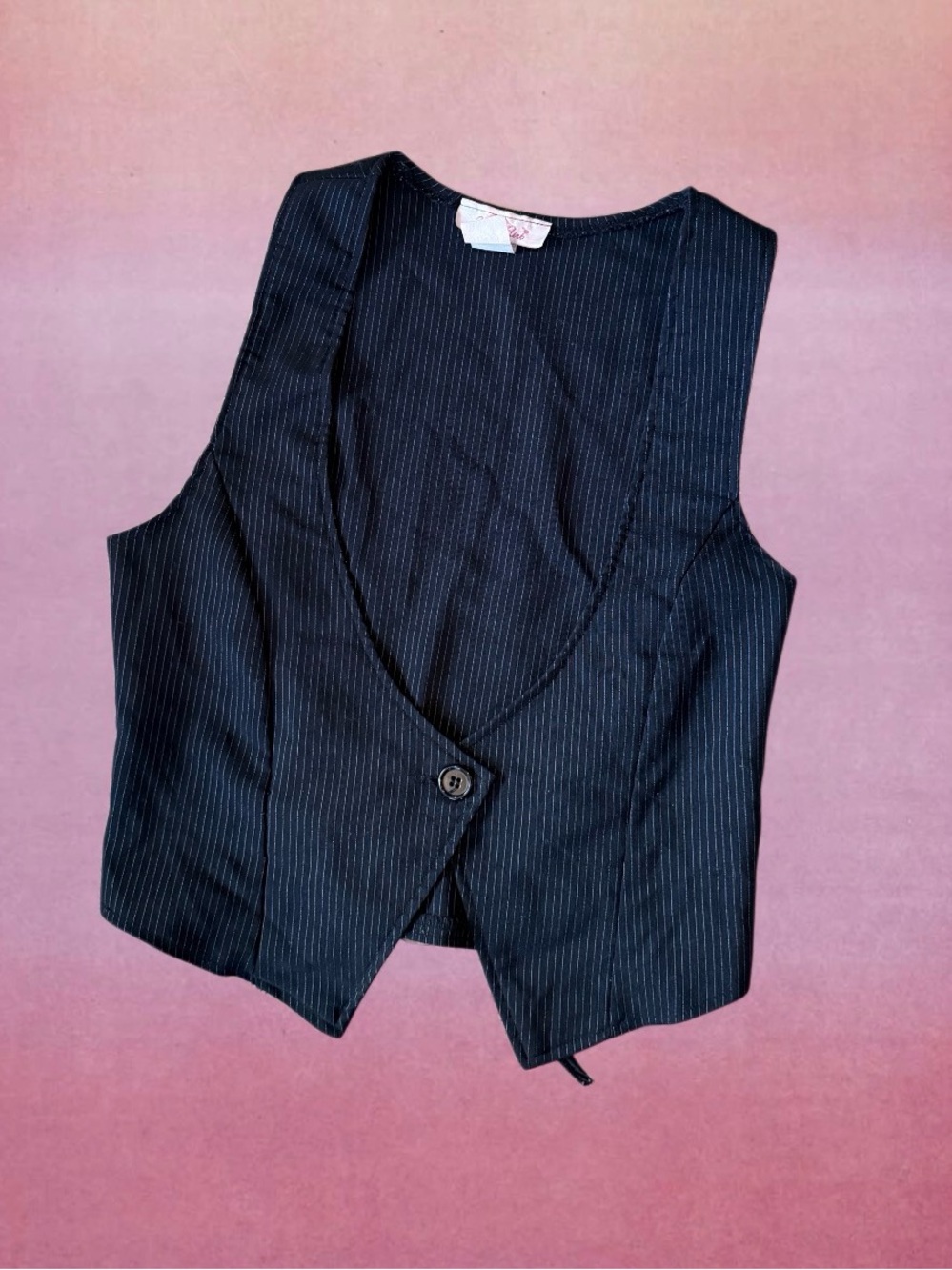 Ultra Flirt Black Pinstripe Vest